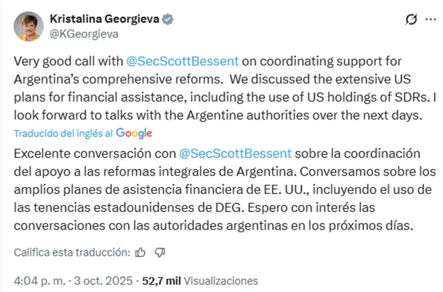 El posteo de Gerogieva