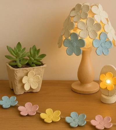 Decoración con maples de huevos/ Foto creada por la IA