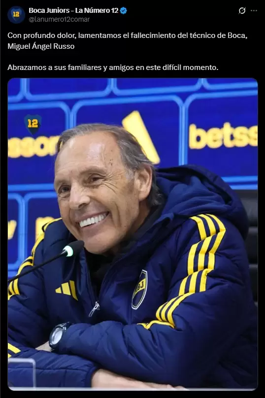 Boca Juniors la Nro 12 despidió a Russo