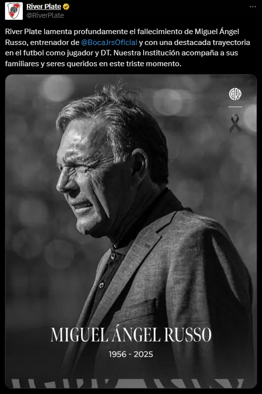 RIver Plate despide a Miguel Ángel Russo