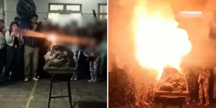 El estallido alcanzó también a una de las niñas presentes, que se encontraba sentada en primera fila.