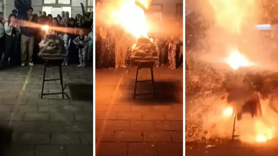 Las imágenes muestran el instante en que el experimento detona de la peor manera.