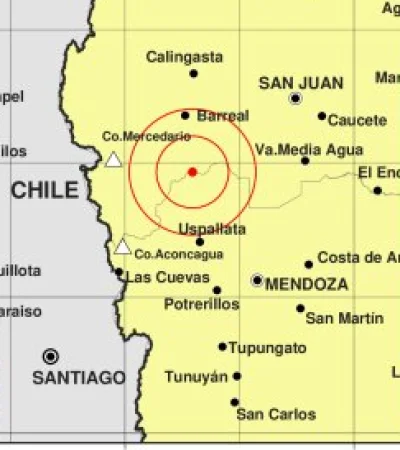 El mapa publicado por la página del Instituto Nacional de Prevención Sísmica.