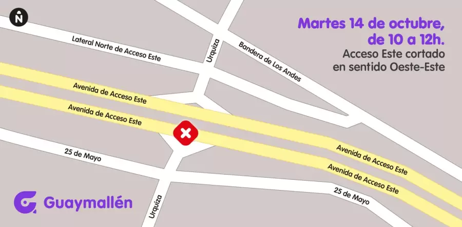 Corte Acceso Este/ Fuente: Municipalidad de Guaymallén