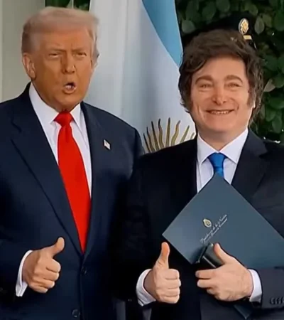 Donald Trump y Javier Milei. Cumbre en la Casa Blanca.