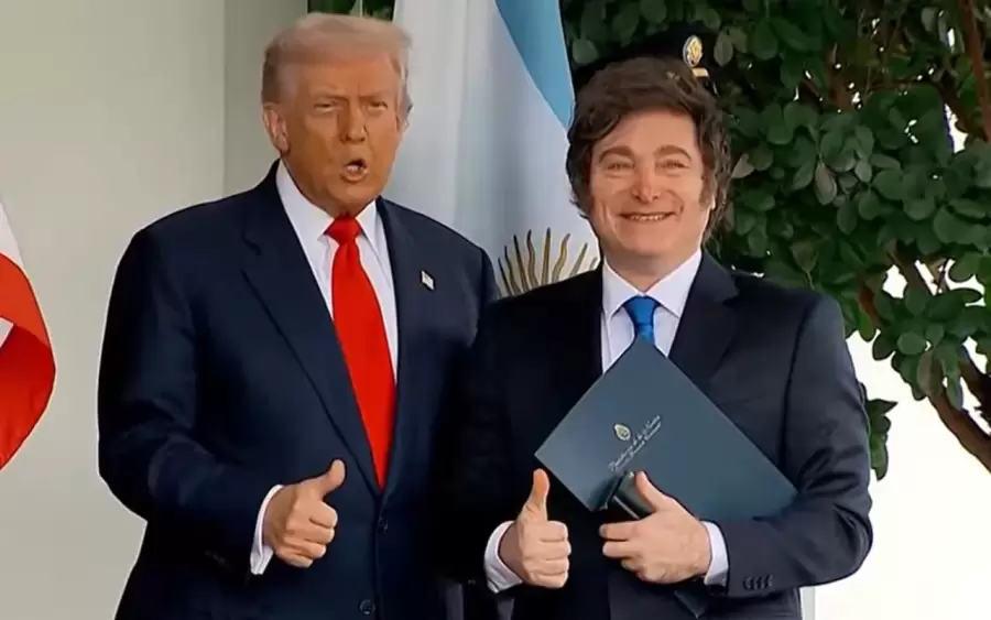 Donald Trump y Javier Milei. Cumbre en la Casa Blanca.