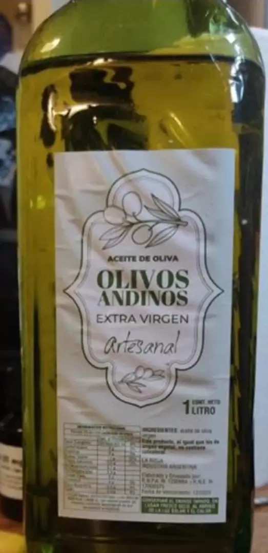 Aceite de oliva prohibido por Anmat/ Fuente: Anmat