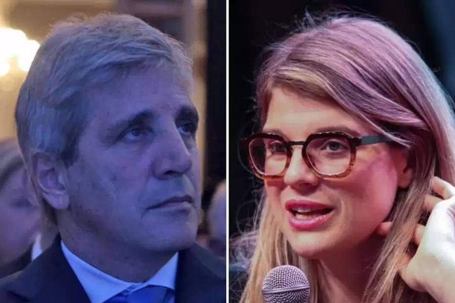 Luis Caputo, ministro de Economía de la Nación, y Delfina Rossi, directora del Banco Ciudad.