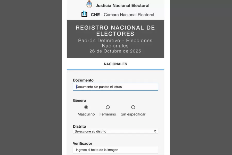 La Justicia Nacional Electoral publicó el padrón definitivo a principios de octubre.