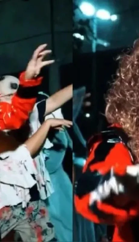 El video, estrenado en su cuenta oficial de TikTok, fusiona la atmósfera oscura del icónico tema ochentero con colores vibrantes y humor.