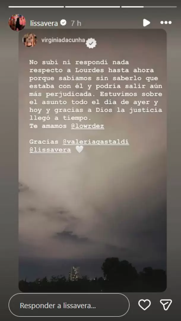 Virginia Da Cunha habló tras el rescate de Lowrdes Fernández y detención de su exnovio.