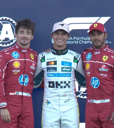 El podio de la Clasificación del GP de México