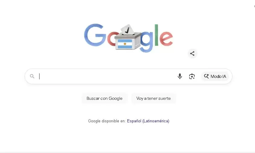 Google celebra las elecciones legislativas 2025 en Argentina con un doodle especial.