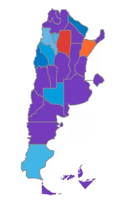 Mapa electoral en Argentina/ Fuente: Resultados elecciones