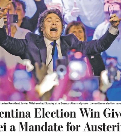 Uno de los títulos que se refiere al triunfo de LLA en las Legislativas. (Imagen: web)