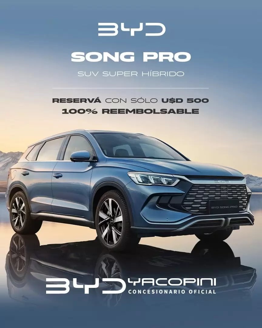El BYD Song Pro DM-i es un SUV híbrido enchufable (PHEV) lanzado en Argentina por BYD Yacopini.