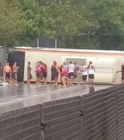 Hinchas de Flamengo y un accidente que complicó los planes.