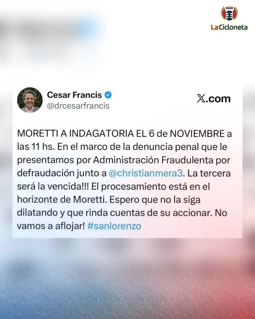 El mensaje de César Francis