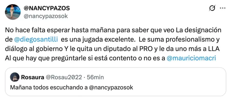El posteo de la periodista
