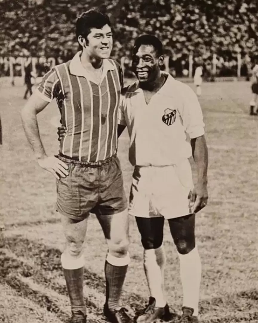 Junto a Pelé. Mutua admiración