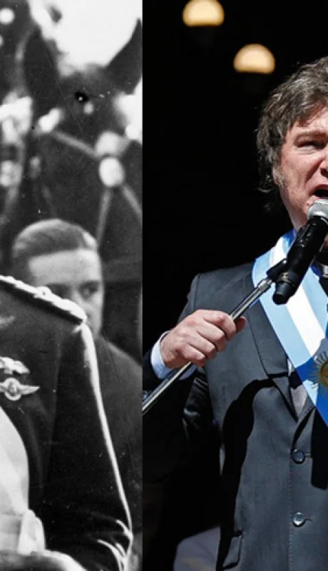 Juan Perón y Javier Milei