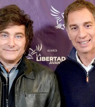 El presidente Javier Milei y Diego Santilli, triunfador en la Provincia de Buenos Aires. Foto: web