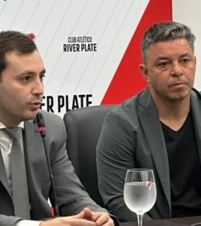 Di Carlo y Gallardo en la conferencia de prensa