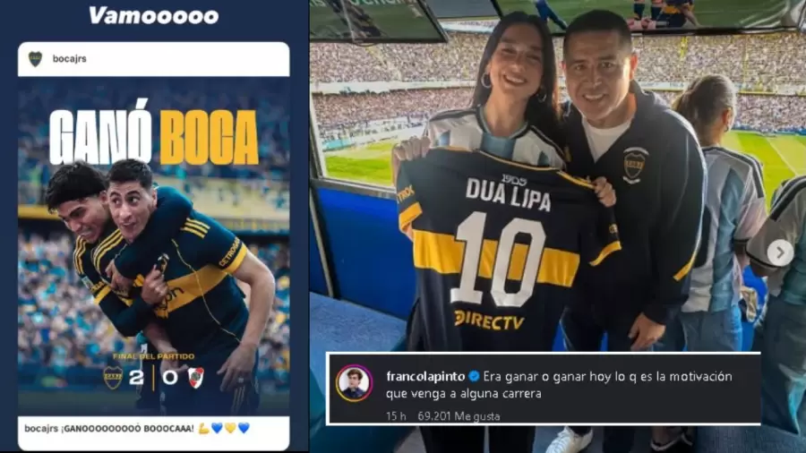 Los posteos de Colapinto tras la victoria de Boca.
