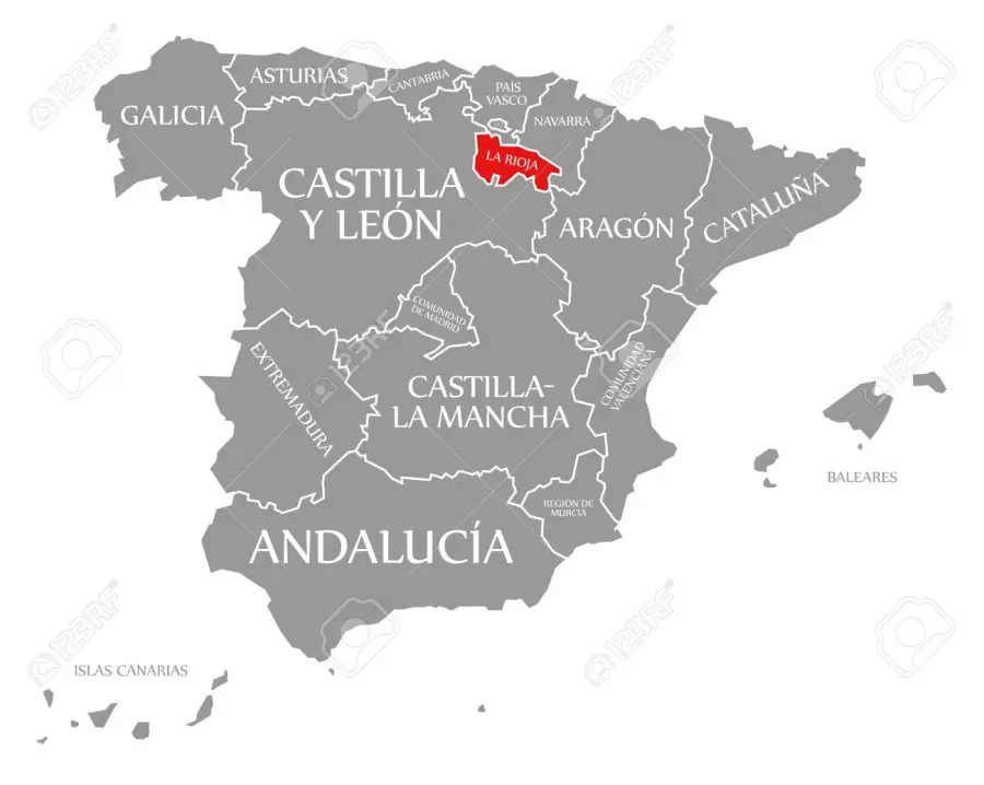 Ubicación de la región en el mapa de España