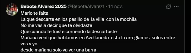 Tweet Bebote Álvarez