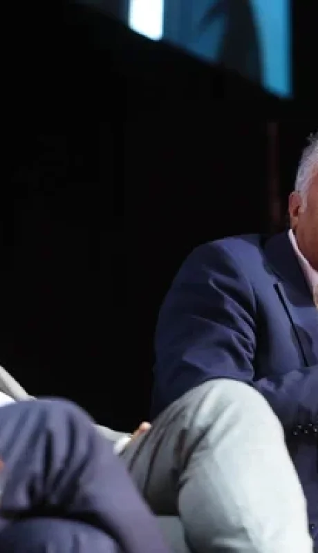 Cornejo junto a Poggi en el encuentro