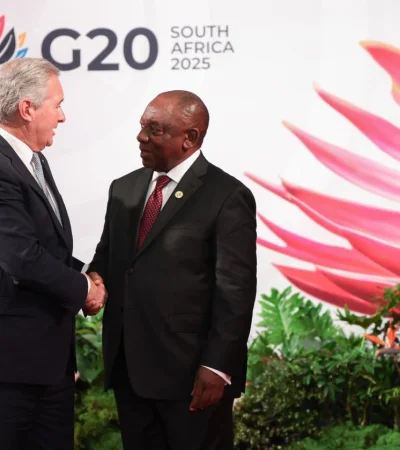 El canciller Pablo Quirno durante la Cumbre de Líderes del G20 en Johannesburgo.