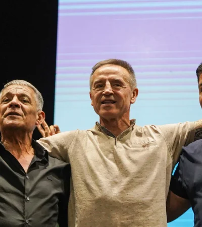 Los nuevos cotitulares de la CGT, Octavio Argüello, Jorge Sola y Cristian Jerónimo: apenas un cambio de nombres. (Imagen: web)