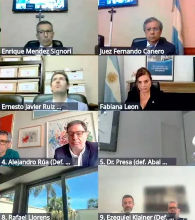Imagen de una de las audiencias que se realizan por Zoom,. (Foto: web)