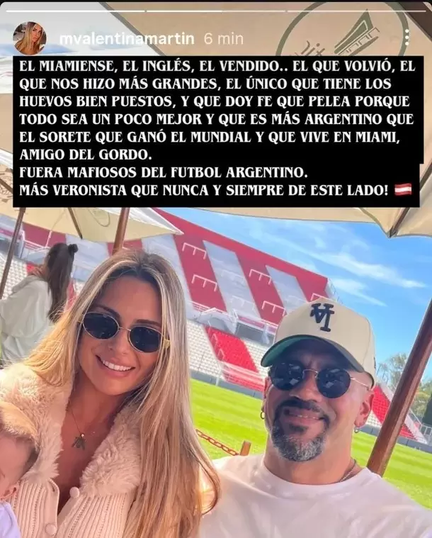 Los polémicos posteos de la esposa de Juan Sebastián Verón/ Fuente: Instagram