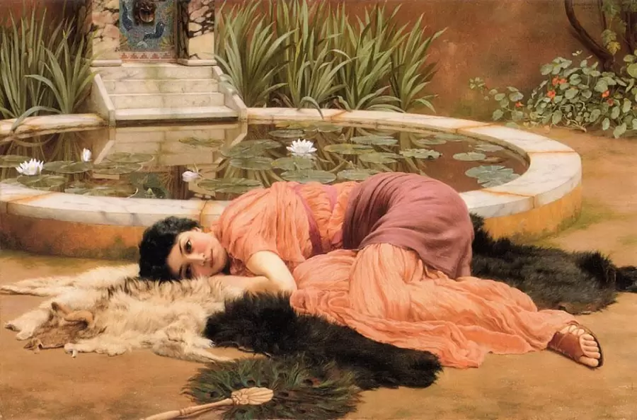 Dolce Far Niente (1904), es el título de la obra de John William Godward