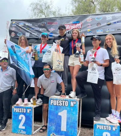 El podio en Los Reyunos
