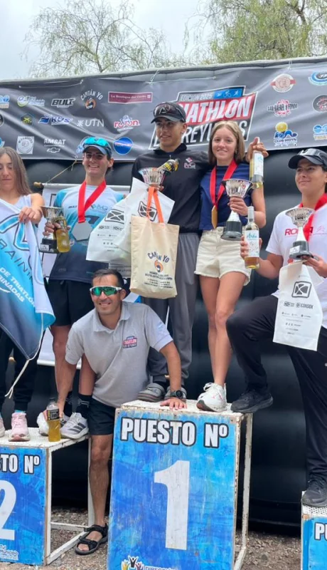 El podio en Los Reyunos