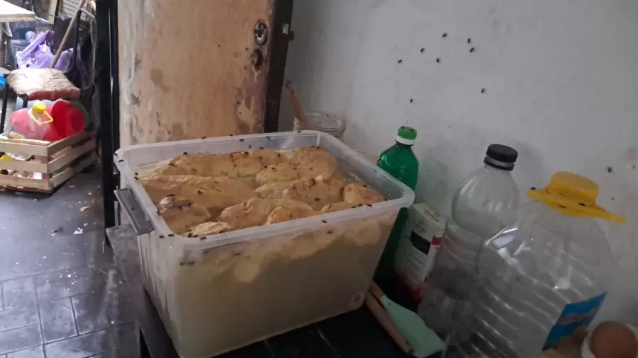 Allanamiento en una de las cocinas clandestinas donde funcionaba Ok Eventos en Guaymallén/ Fuente: X de Matías Pascualetti