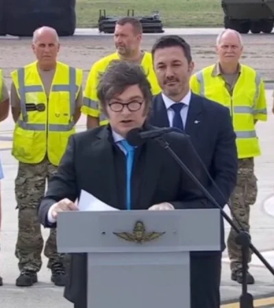 Javier Milei brindó un acto en Río Cuarto, Córdoba