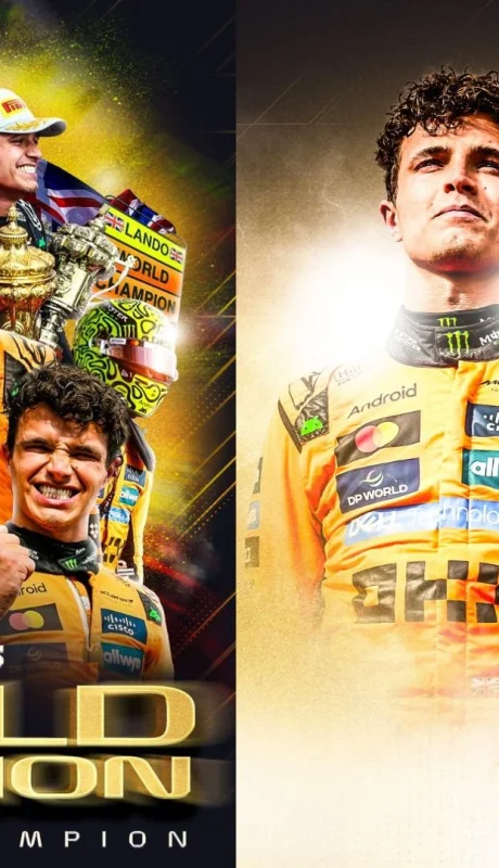 Objetivo cumplido: Lando Norris levanta el trofeo en Abu Dhabi, el británico aseguró los puntos necesarios para alzar su primer título en la Máxima.