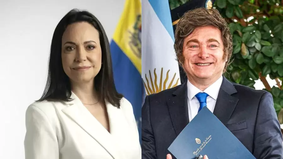 Corina Machado y Javier Milei