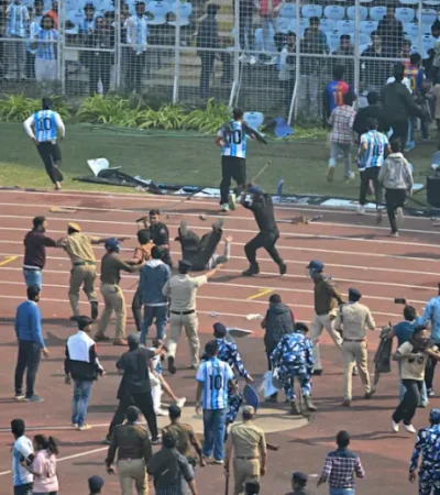 Disturbios en medio del homenaje a Messi