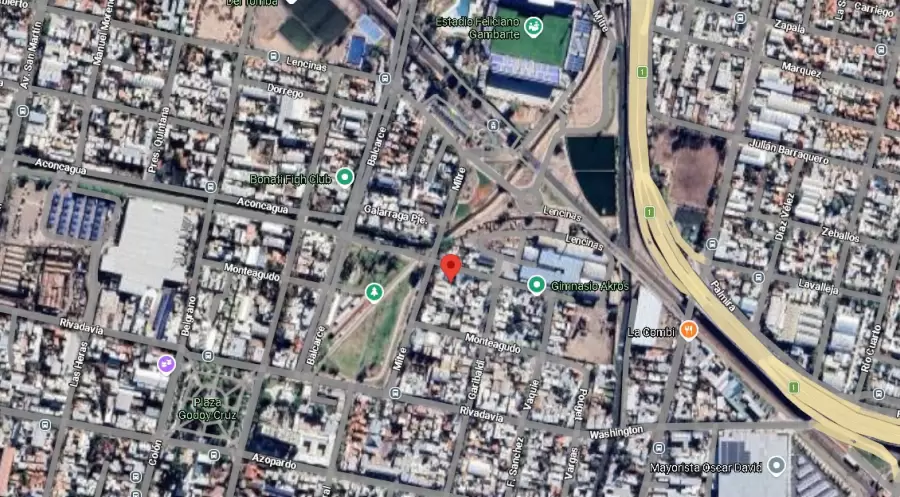 Ubicación de la vivienda donde ocurrió la explosión en Godoy Cruz.