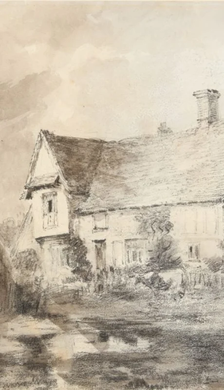 John Constable, Una casa y un pajar en Flatford (1827).