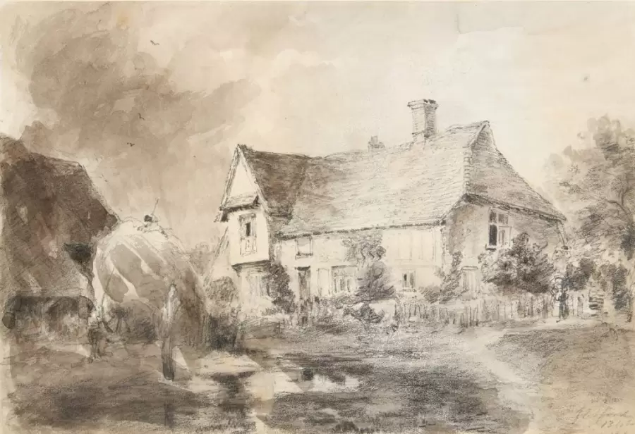 John Constable, Una casa y un pajar en Flatford (1827).