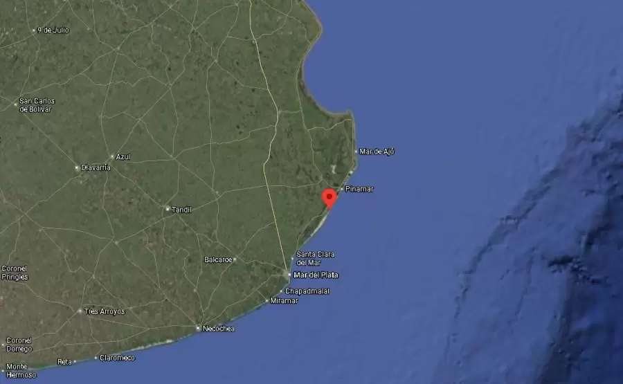 Ubicación de Mar de las Pampas (Imagen de Google Maps)