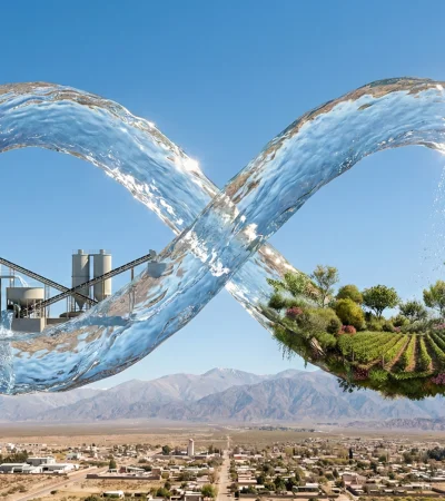 Ciclo infinito: El sistema de circuito cerrado permite que el recurso hídrico se recupere y recircule, minimizando el consumo externo en Uspallata.