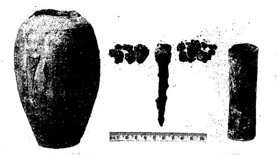 Fotografía de 1936 de una de las vasijas halladas en los alrededores de Bagdad.