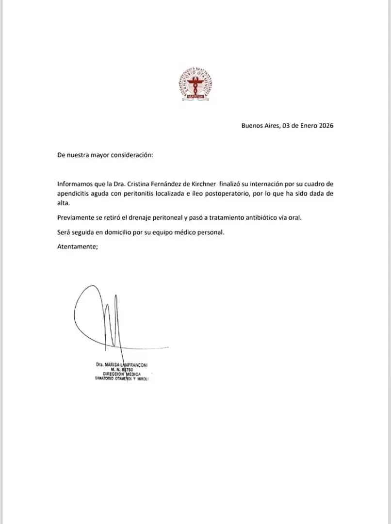 El alta médica oficial